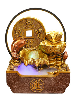 风水轮招财流水喷泉摆件客厅玄关收银台循环水景观转运球开业礼品