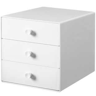 霜山桌面收纳盒抽屉式办公室多层收纳柜化妆品置物架杂物整理盒