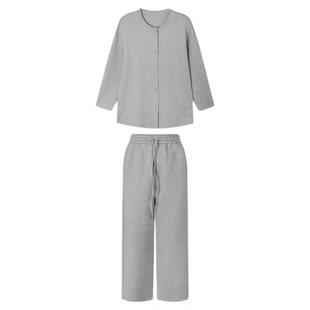 swx studio 秘籍套装 du家定织糯叽叽懒人两件套九分裤套装141A