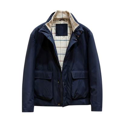 老钱风高奢秋冬LP同款男士休闲保暖双层领棉衣外套行政通勤夹克