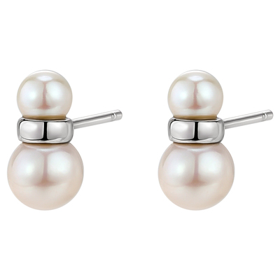 白岚925银耳钉女珍珠耳饰