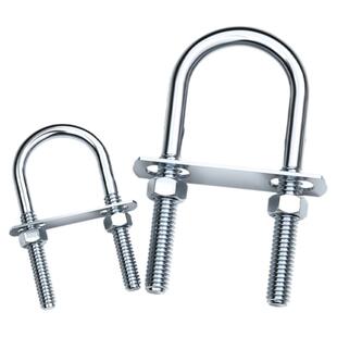 天卓五金带螺母挡板套装镀锌碳钢U型螺栓螺丝U型管卡管夹固定卡扣