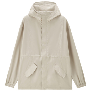 佐丹奴户外穿搭防晒风衣女新款破骨可束腰宽松连帽外套女05375061
