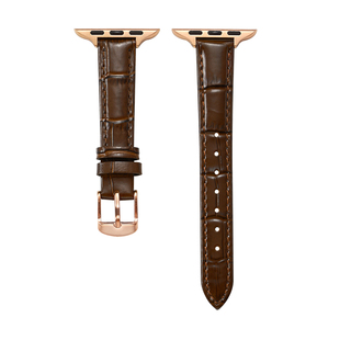 iserisewatch适用iWatchs11表带苹果手表10代竹节纹亮面皮质Applewatch秋冬女SE高级感ultra3小众s8创意6/7