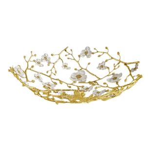 Michael Aram白金兰花镂空面包盘水果盘糖果盘餐盘手工制作乔迁礼