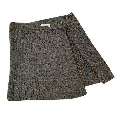 韩系氛围感纽扣针织毛线屁帘保暖