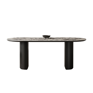 吉诺威 法式复古岩板餐桌椅现代简约轻奢家用饭桌高端长方形餐桌