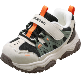 牧童儿童运动鞋2025冬季新款男童轻便皮面登山鞋加绒保暖女童棉鞋