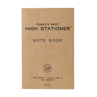 日本HIGHTIDE再生纸质复古笔记本A6宽版B6空白内页记事本环保简约