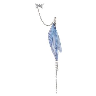 原创设计 精灵蝴蝶翅膀长流苏链条耳骨夹 无耳洞耳饰 又灵又仙925