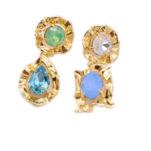 米粒欧美饰品鬼才设计师小众轻奢个性复古优雅不对称耳钉耳饰现货