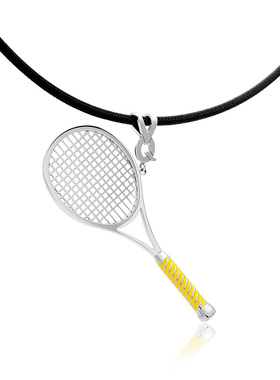 vinqui网球拍925银吊坠运动送礼