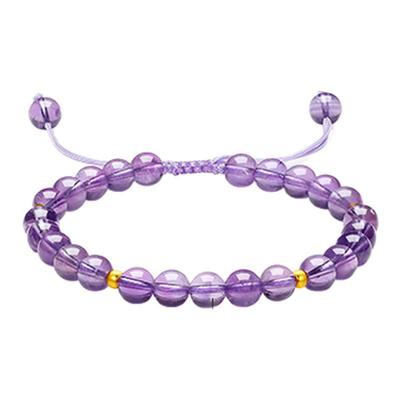 周六福正品官方旗舰店5d硬金定价女紫晶手链黄晶手链新年礼物女款