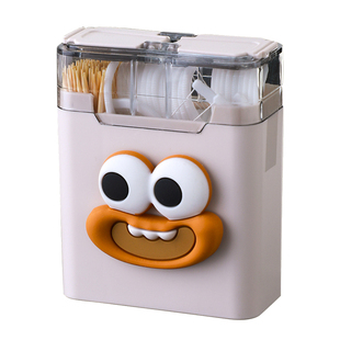 轻奢透明牙线牙签盒高档棉签盒二合一收纳盒家用牙签筒北欧牙签盒