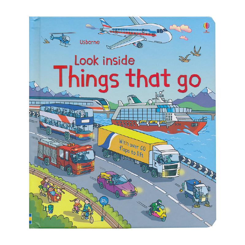 Usborne原版英文 Look Inside Things That Go 看里面系列低幼版之交通工具 立体英语百科翻翻书 英文原版进口儿童图书