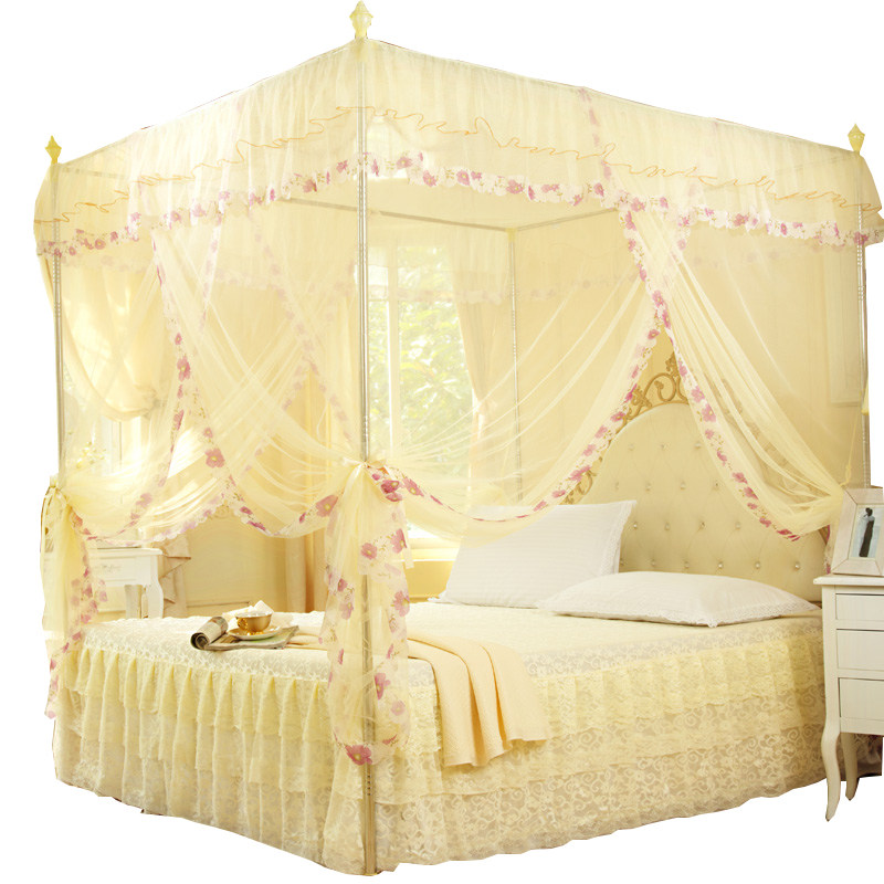 蚊帐家用2026新款卧室免安装无需新型支撑架支架全套粉色加厚结婚