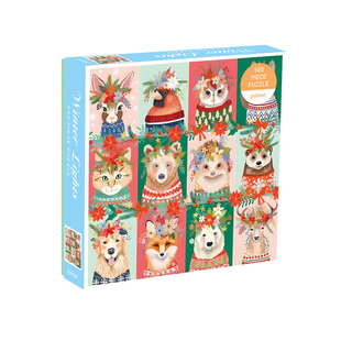 500片Galison拼图毛茸茸动物圣诞猫咪蝴蝶国产高品质拼图玩具