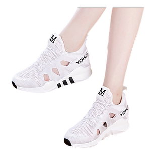 小白鞋女内增高显脚小软底配裙子的鞋子女鞋2025季内增高网鞋