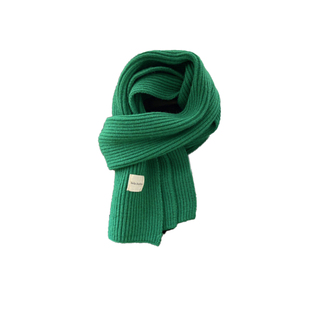 理想岛 复古墨绿色围巾女冬季奶绿色格子保暖围脖男芥末绿棋盘格