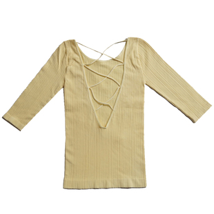 YONION精选|avocado秋冬新款螺纹针织气质美背瑜伽中袖