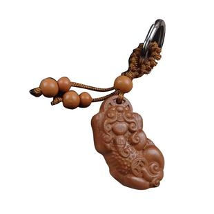 桃木护身符大人桃木平安汽车钥匙挂件老虎挂件钥匙扣车内挂件