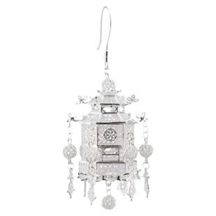 999纯银宫灯绣球耳环手工花丝亭台复古风汉服掐丝耳坠足银送礼物