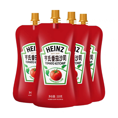 亨氏番茄沙司320g可立袋挤压小包家用儿童蕃茄酱薯条汉堡涂抹酱料