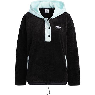 Adidas/阿迪达斯官方正品三叶草女子保暖半开襟连帽卫衣GU5792