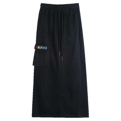 LALABOBO早秋新品可爱时尚女团亮片A型针织长半身裙|LBCC-WXZQ26