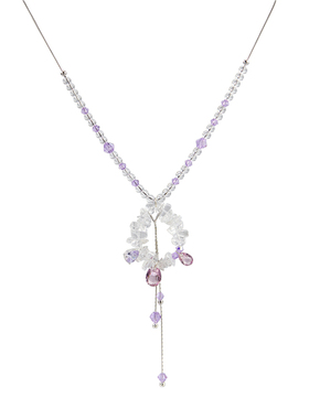 流苏项链原创设计白水晶锁骨链