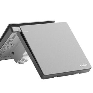 正泰开关插座面板官方旗舰店家用86型墙壁暗装灰色一开五孔插座6r