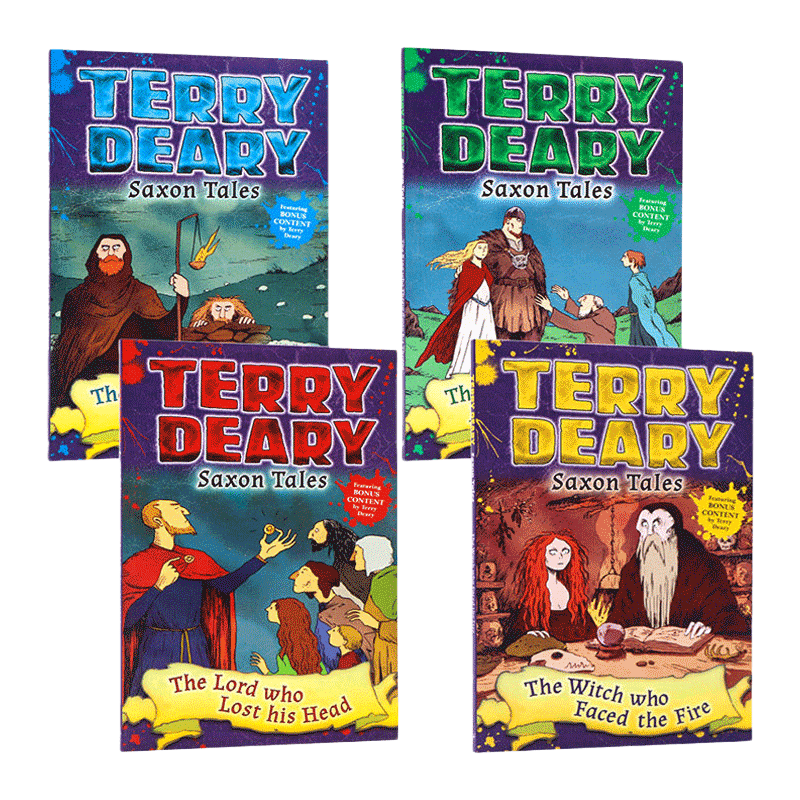 英文原版 Terry Deary's Historical Talesy Saxon Tales 撒克逊人的故事4册 儿童章节小说故事书 英文版 进口英语原版书籍
