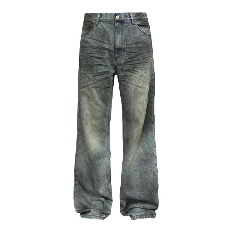 JCAESAR GREASE DIRTY DENIMS 重度油污脏染牛仔裤 立体猫须 14oz