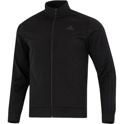 阿迪达斯官旗正品外套男2025秋新款黑色毛圈运动上衣立领休闲夹克