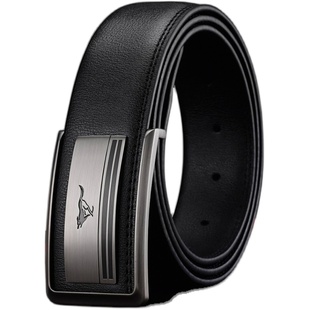 七匹狼皮带男士平滑扣内扣真皮内扣式按扣老式裤腰带板扣带孔扣眼