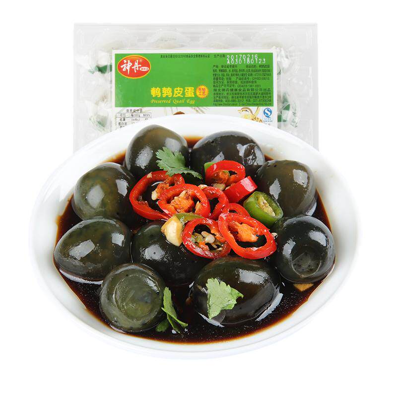 【神丹自营】无铅工艺鹌鹑皮蛋湖北特产松花蛋溏心小皮蛋12枚/盒