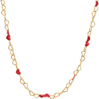 FENS珠宝18k金红心心项链女