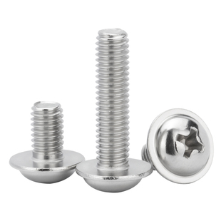 m3m4m5m6圆头螺丝304不锈钢带垫镙丝十字槽螺钉螺栓大全DIN967