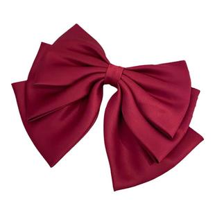 在逃公主大蝴蝶结发夹女2025新款高端后脑勺缎面半扎发弹簧夹头饰