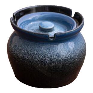 韩恬繁陶瓷烟灰缸带盖防飞灰烟灰缸家用客厅办公室烟灰缸带盖防灰