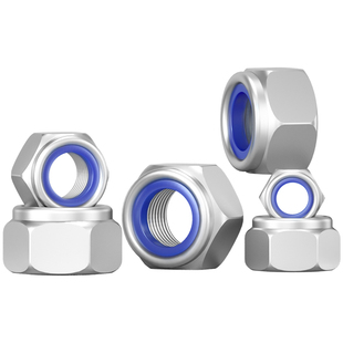 304不锈钢防松自锁螺母316尼龙锁紧螺帽细牙美制防滑螺丝帽M3-M24