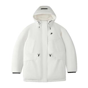 FILA FUSION斐乐潮牌女子中长款羽绒服2025冬季新款收腰保暖外套