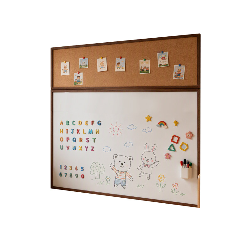 哑光珐琅白板软木框挂墙易擦写