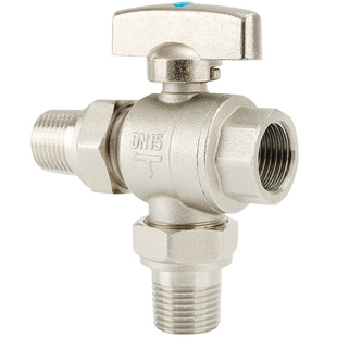 球阀三通活接暖气自来水分水器大流量调节阀门开关铜加厚4分6分