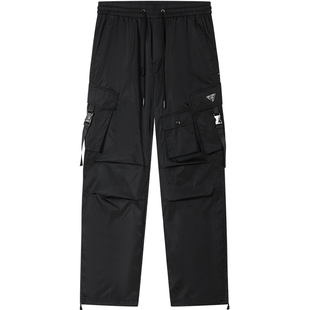 BM口袋机能工装伞兵裤户外休闲裤子男款2025新款潮牌褶皱宽松直筒