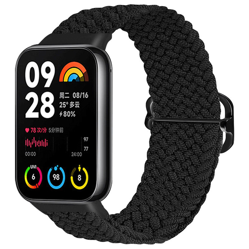 适用小米手环9Pro表带8pro/7pro新款夏季透气编织弹力调节腕带10pro智能运动手表红米Redmiwatch4/