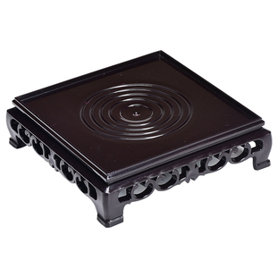 花盆托盘塑料PC底托圆形底座加厚底盘中国风方形桌面盛水摆件大号