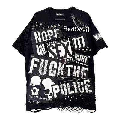 【AGD】RedDevil亚文化remake朋克字母标语重工短袖T恤视觉系亚比