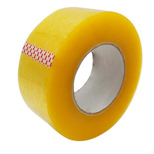 欧文透明封箱胶带大卷米黄色封箱胶布强力打包淘宝电商密封纸箱防拆封口胶布超大卷加厚加粘黄色封箱包装胶纸