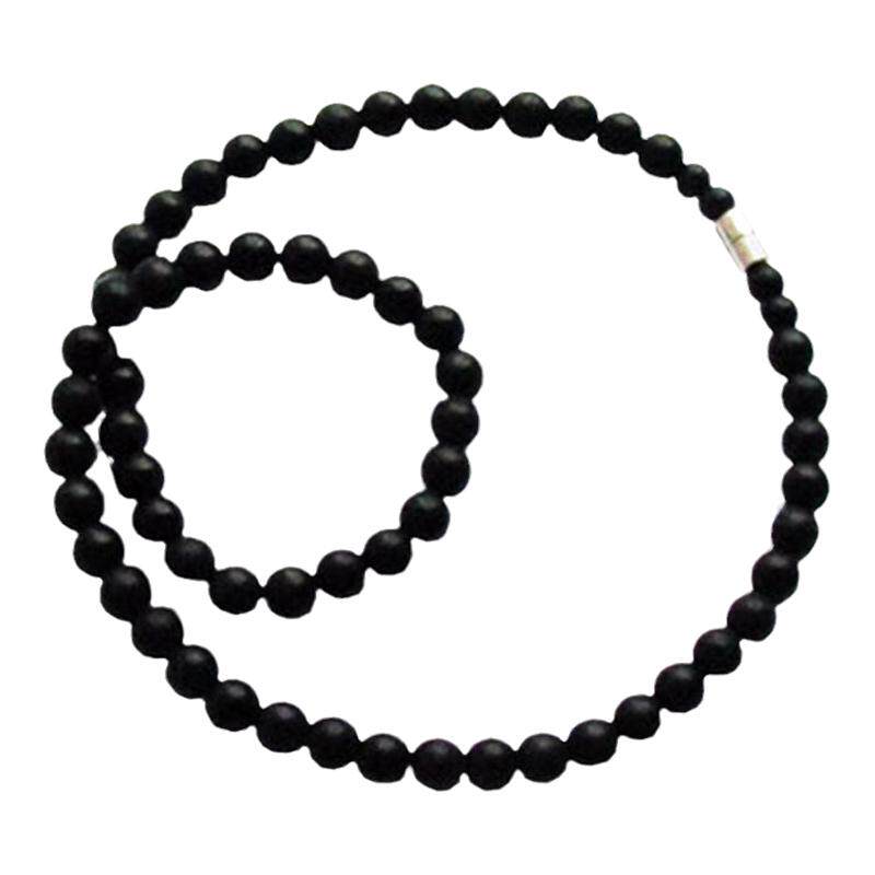 砭圣中孚清砭石项链纯正泗滨颈链8mm圆珠款办公室司机解颈椎酸痛